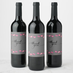 Merci Thanks Party Special Gift Rose Red White Wine Label