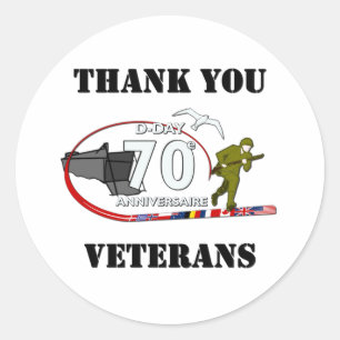 Merci vétérans - Thank you veterans Classic Round Sticker