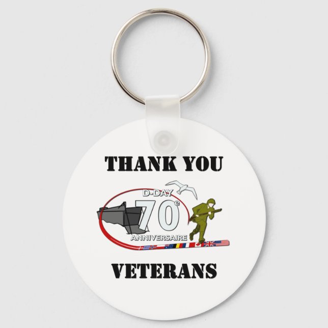 Merci vétérans - Thank you veterans Key Ring (Front)