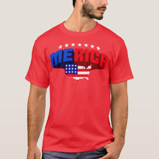 Mercia USA 4th of July US Independence Day T-Shirt