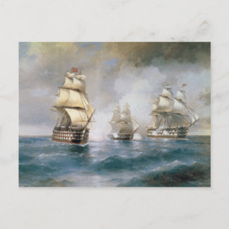Mercury Attacked by Two Turkish Ships Postcard