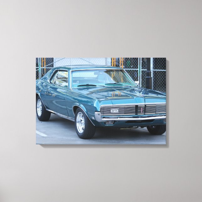Mercury Cougar Classic car stretched canvas print (Front)