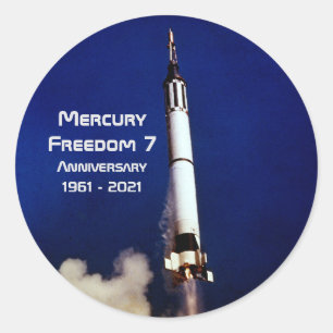 Mercury Freedom 7 - 60th Anniversary Classic Round Sticker