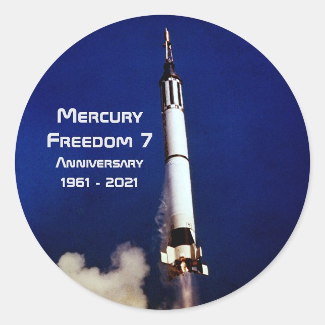 Mercury Freedom 7 -  60th Anniversary Classic Round Sticker (Front)