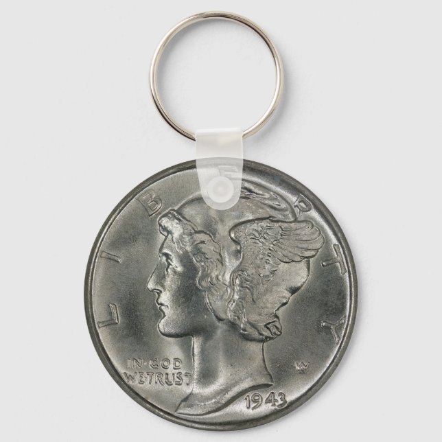 Mercury Head Dime image Keychain (Front)