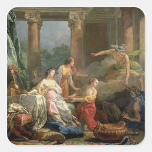 Mercury, Herse and Aglauros, 1763 (oil on canvas) Square Sticker