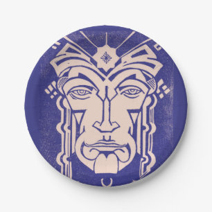 Mercury Messenger of Gods Greek Mythology Blue Paper Plate