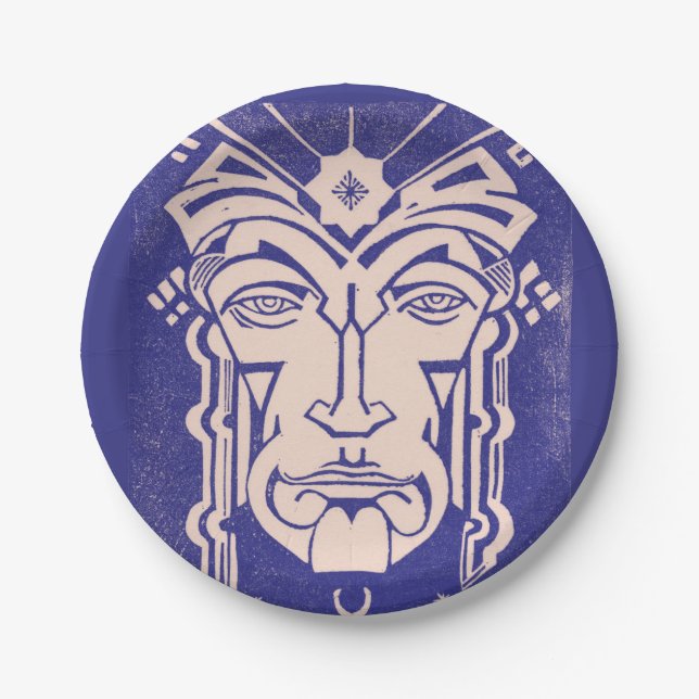 Mercury Messenger of Gods Greek Mythology Blue Paper Plate (Front)