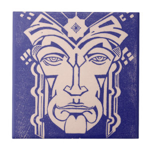 Mercury Messenger of Gods Greek Mythology Blue Tile
