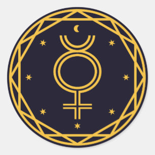 Mercury Occultic Celestial Party Classic Round Sticker
