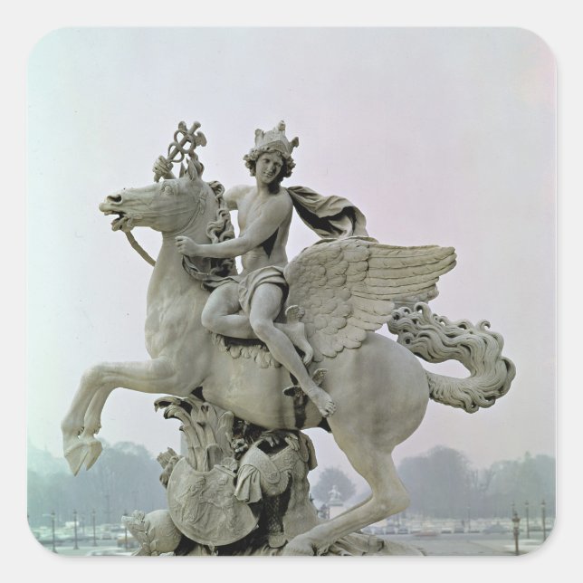 Mercury on Pegasus  1701-02 Square Sticker (Front)