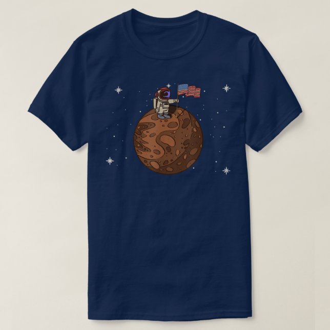 Mercury Planet Discovery  US Flag Astronaut Space  T-Shirt (Design Front)