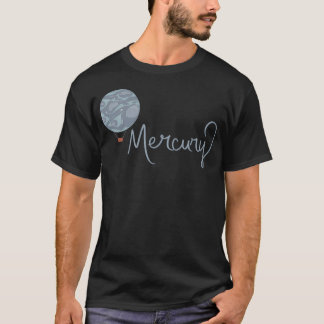 Mercury Planet Hot Air Balloon Title Cursive Space T-Shirt