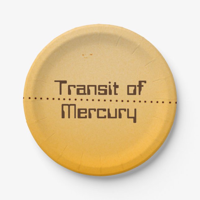 Mercury Transit of the Sun Paper Plate (Front)
