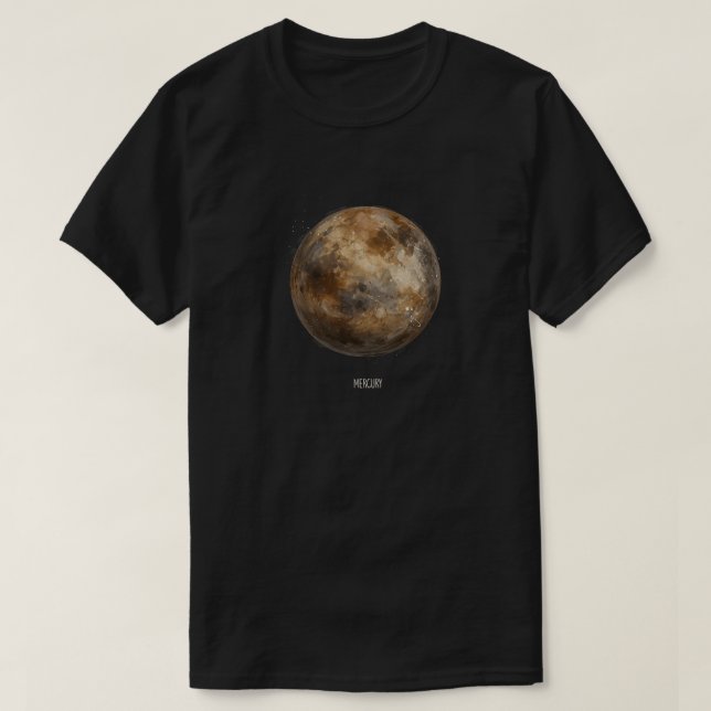 Mercury: Watercolor Planet T-Shirt (Design Front)