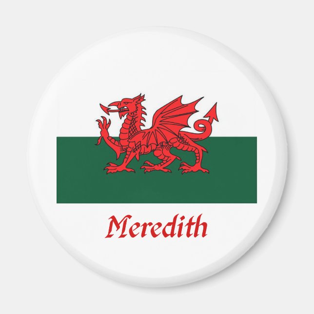 Meredith Welsh Flag Magnet (Front)