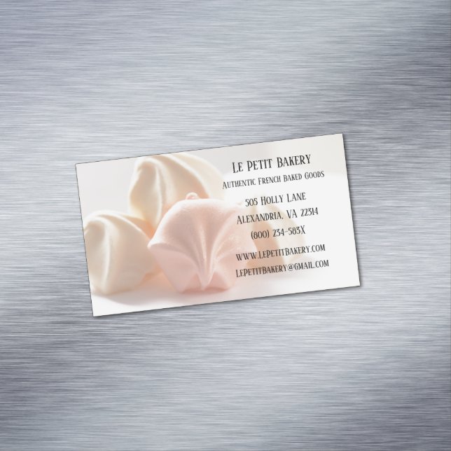 Merengue Food Pastry Chef Bakery Baker Magnetic Business Card (In Situ)