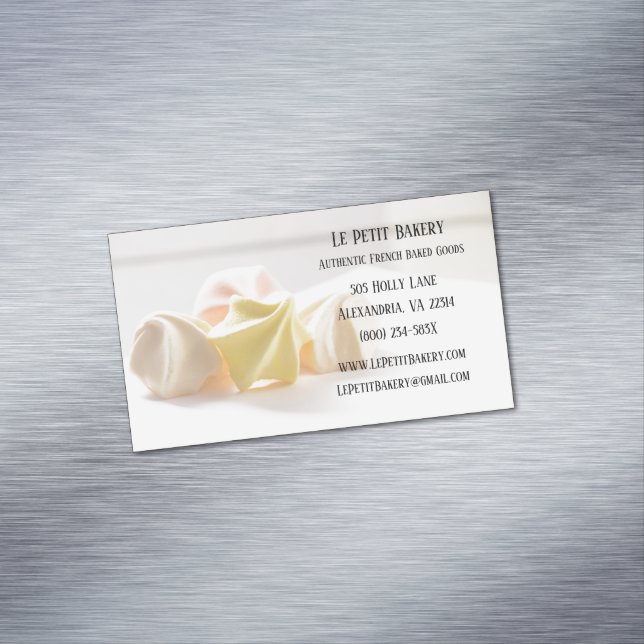 Merengue Food Pastry Chef Bakery Baker Magnetic Business Card (In Situ)