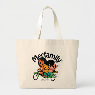MERFAMILY® Singapore Trishaw Large Tote Bag