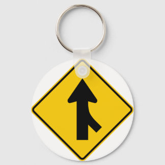 Merging Traffic Highway Sign (Right) Key Ring