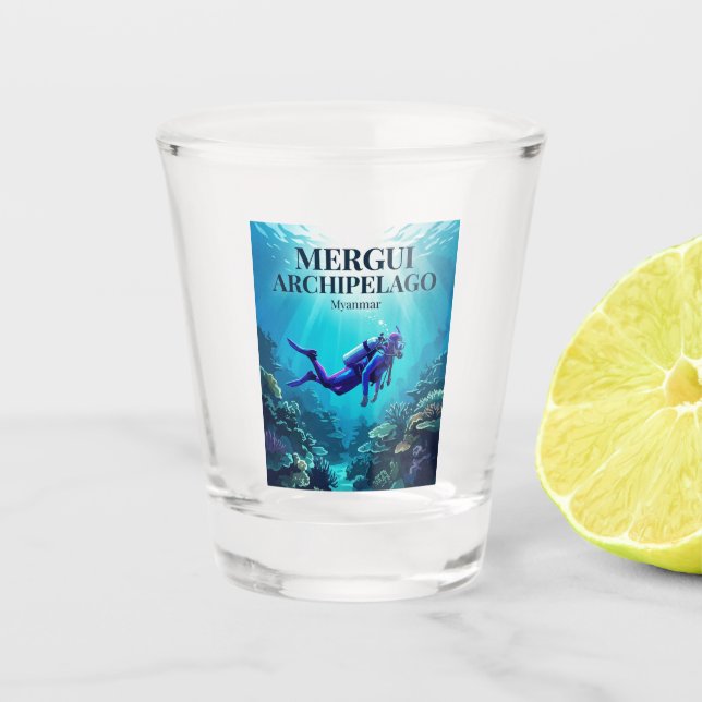 Mergui Archipelago Myanmar Shot Glass (Front)