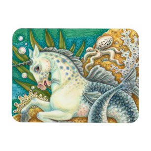 MERHORSE & WHITE OCTOPUS, FANTASY UNICORN HORSE MAGNET