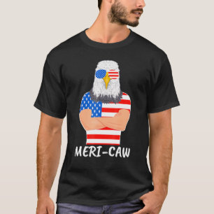 Meri-Caw Cool Bald Eagle Patriotic 4th Of July Men T-Shirt