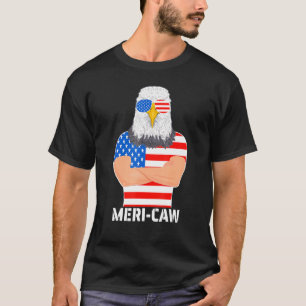 Meri-Caw Cool Bald Eagle Patriotic 4th Of July Men T-Shirt
