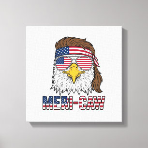 Meri-Caw Patriotic Eagle Vintage Engraving Shirt_1 Canvas Print