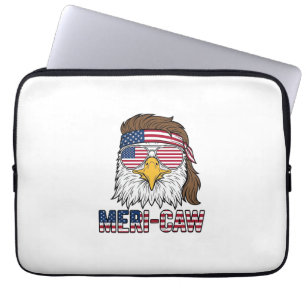 Meri-Caw Patriotic Eagle Vintage Engraving Shirt_1 Laptop Sleeve