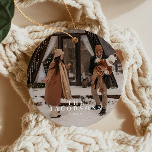MERI Festive Family Photo Christmas Holiday Ceramic Tree Decoration