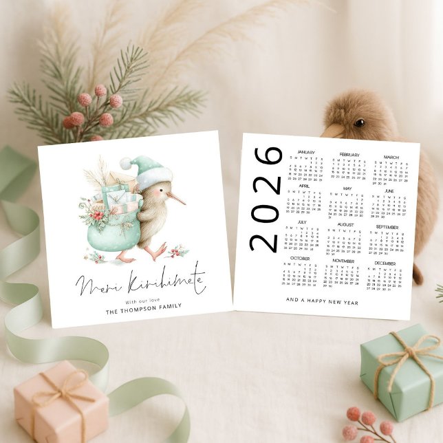 Meri Kirihimete Kiwi 2026 Calendar NZ Christmas Holiday Card (Creator Uploaded)