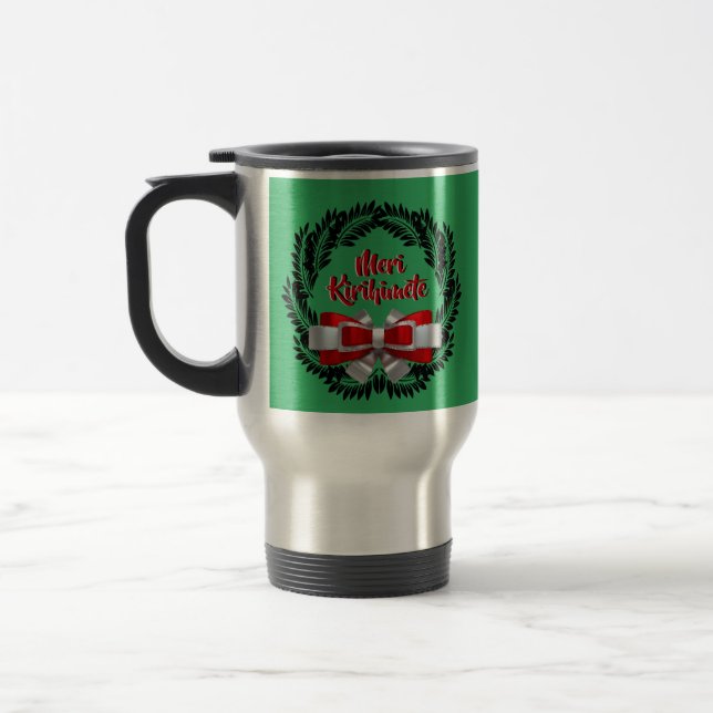 Meri Kirihimete Maori for Merry Christmas Travel Mug (Left)