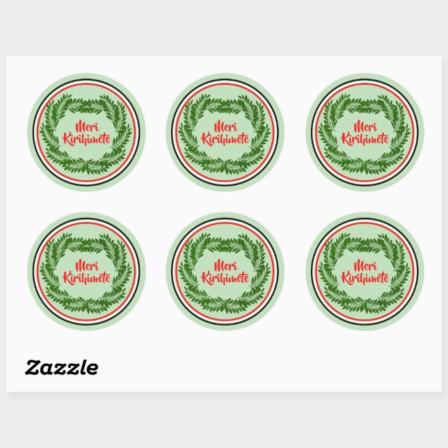Meri Kirihimete Maori Merry Christmas Classic Round Sticker (Sheet)