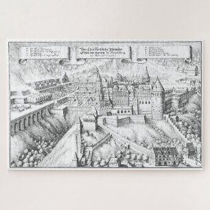 MERIAN: Heidelberg Castle and Royal Gardens 1620 Jigsaw Puzzle
