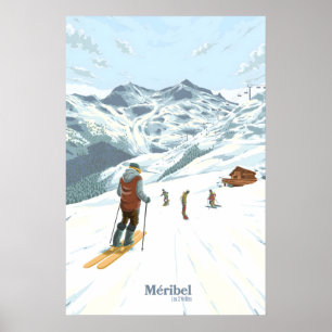 Meribel Ski Resort Travel Poster