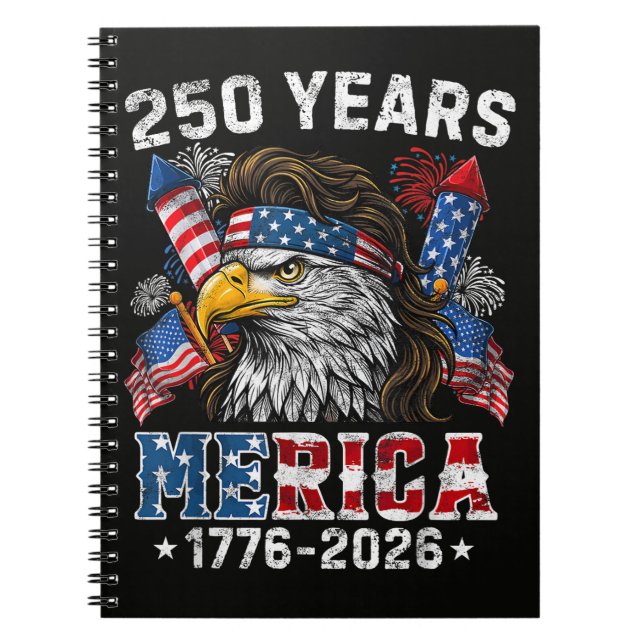 Merica 250 Anniversary USA 250 Years Notebook (Front)