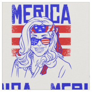 merica 4th july kamala harris fabric