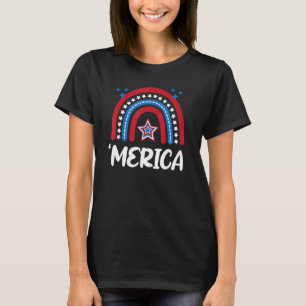 Merica 4th Of July 2022 Cute American Flag Colours T-Shirt