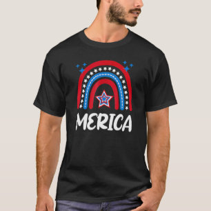 Merica 4th Of July 2022 Cute American Flag Colours T-Shirt