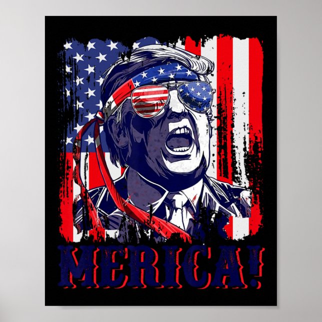 Merica 4th Of July American Flag Murica merica Gif Poster (Front)