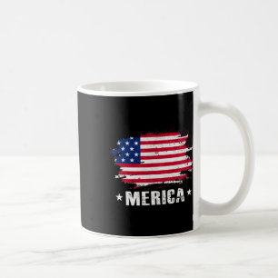 Merica 4th Of July American Flag Patriotic Coffee Mug