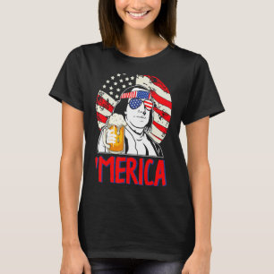 Merica 4th Of July Beer Benjamin Franklin Usa Fla T-Shirt