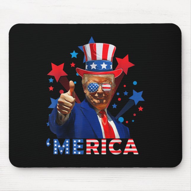 Merica 4th Of July Fireworks Funny Trump Independe Mouse Mat (Front)