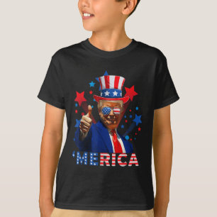 Merica 4th Of July Fireworks Funny Trump Independe T-Shirt
