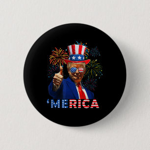 Merica 4th Of July Funny Trump Fireworks Independe 6 Cm Round Badge