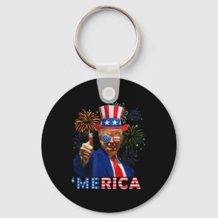 Merica 4th Of July Funny Trump Fireworks Independe Key Ring