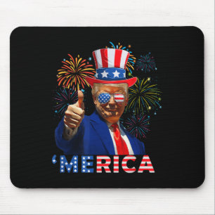 Merica 4th Of July Funny Trump Fireworks Independe Mouse Mat