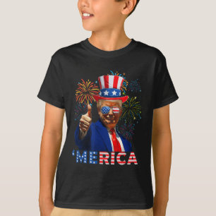 Merica 4th Of July Funny Trump Fireworks Independe T-Shirt