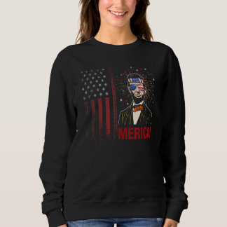 Merica 4th Of July Men American Flag Usa Sunglasse Sweatshirt